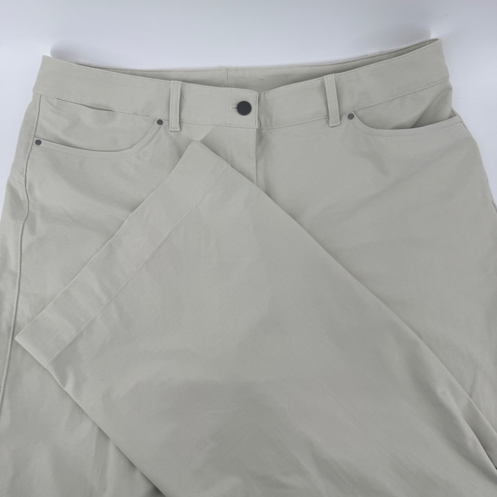 Lululemon City Sleek 5 Pocket Wide Leg Pant Beige Tan LW5ENJS Size 33